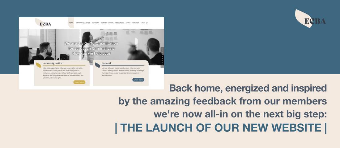 ECBA - Back home, energized and inspired by the amazing feedback from our members we're now all-in on the next big step: | THE LAUNCH OF OUR NEW WEBSITE |